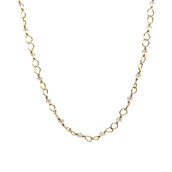 Quartz 14k Gold Filled Curb Chain Necklace