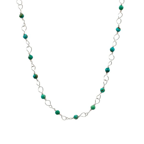 Turquoise Sterling Silver Curb Chain Necklace