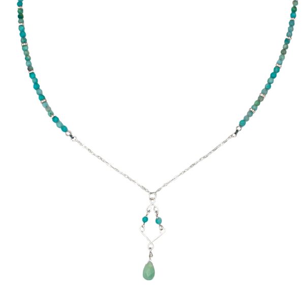 Amazonite Beaded Pendant Sterling Silver Necklace
